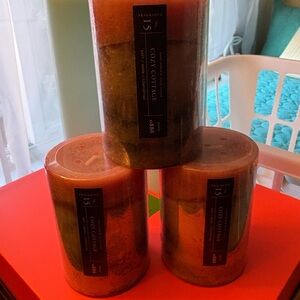 Scented Pillar Candle Set - Red and Green